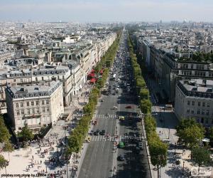 Puzzles de Avenida de los Campos Elíseos Paris rompecabezas para imprimir