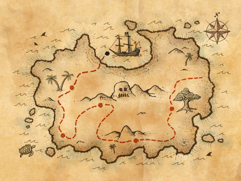 Puzzle De Mapa Del Tesoro Pirata Rompecabezas De