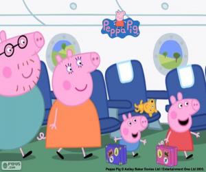 peppa pig en el avión