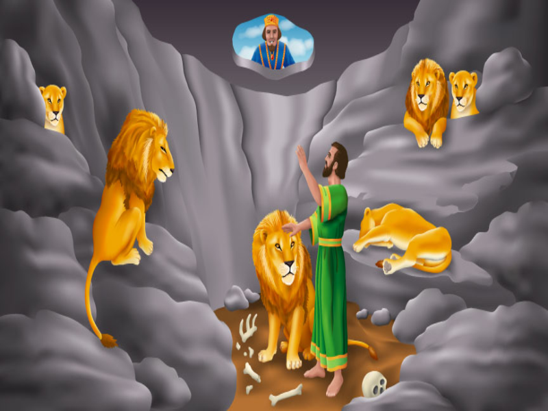 Puzzle de DANIEL Y LOS LEONES, PEQUES , rompecabezas de