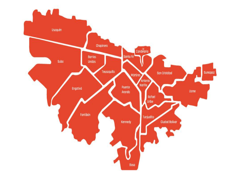 Puzzle De Mapa - Localidades De Bogotá , Rompecabezas De