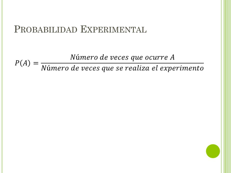 probabilidad experimental en matematicas