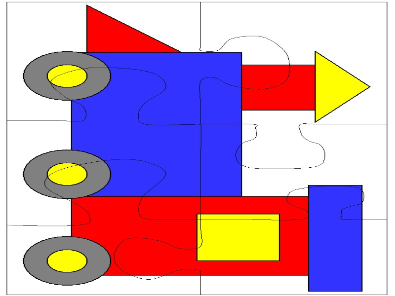 Puzzle De Tren Figuras GeomÉtricas Rompecabezas De